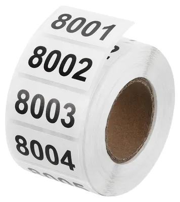 Produktbild von 8000–9000 selbstklebende Nummeraufkleber für Inventar und Organisation