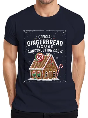 Obrázok produktu pre Oficiálne tričko Gingerbread House Construction Crew Weihnachtsdesign Herren, námorná farba, 3XL