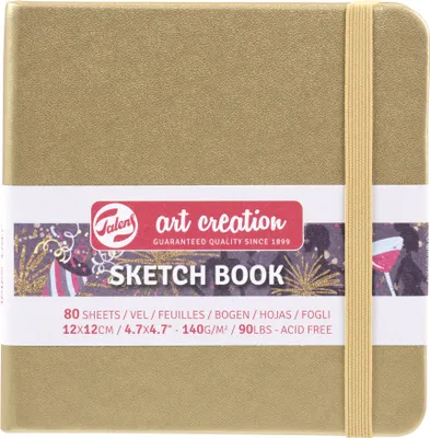 Image de Talens Art Creation Carnet de croquis or blanc 12 x 12 cm, 140 g, 80 feuilles
