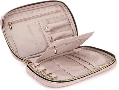 Produktbild von bagsmart Schmuck Organizer Schmucktasche Reise für Ringe, Ohrringe, Halskette, Armbänder (Rosa)