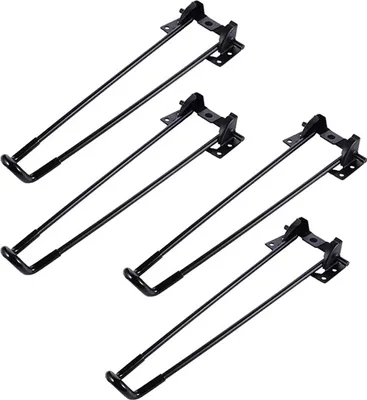 Produktbild von Klappbare Tischbeine 4 Stück 42 cm Höhe, Haarnadel-Tischbeine aus Eisen, stabil & platzsparend, DIY Couchtisch, Schreibtisch, Nachttisch