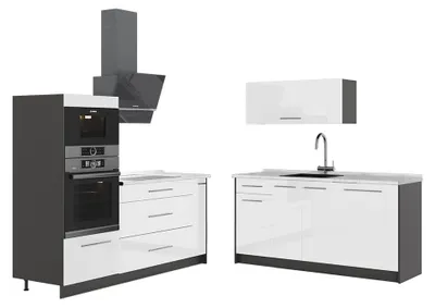 Immagine prodotto di Cucina Vicco Fame-Line Bianco lucido/Antracite 340 cm, PL Marmo, Model 63683