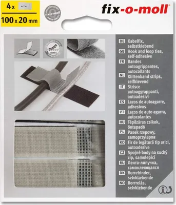 Produktbild von Kabelfix kleb. grau/schwarz 100x20mm 4St