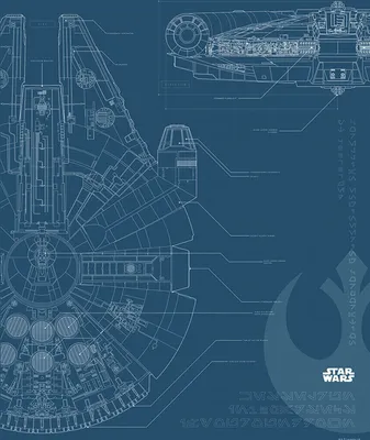 Produktbild von Disney Poster Star Wars Millennium Falken Dunkelblau - 611682 - 40 x 50 cm