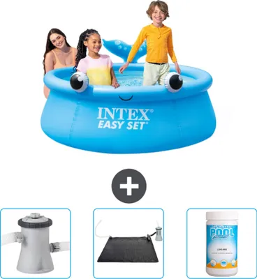Obrázek produktu pro Kulatý nafukovací bazén Intex Easy Set - 183 x 51 cm - modrý - velryba - filtrační čerpadlo k bazénu v ceně - solární podložka - chlór
