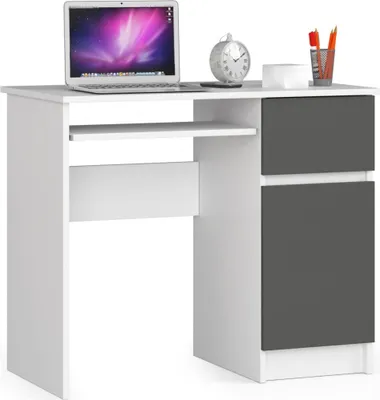 Obrázek produktu pro PC stůl KALRION - bílý / šedý, pravé provedení