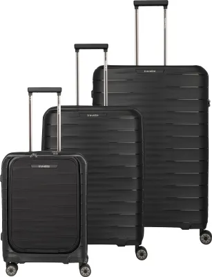 Produktbild von Travelite MOOBY Kofferset mit 4 Rollen Gr. L/M/S mit Vortasche - Schwarz