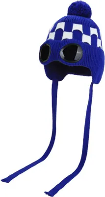 Produktbild von INF Fleecegefütterte Wintermütze mit Brille - Warme Strickmütze für Damen Blau