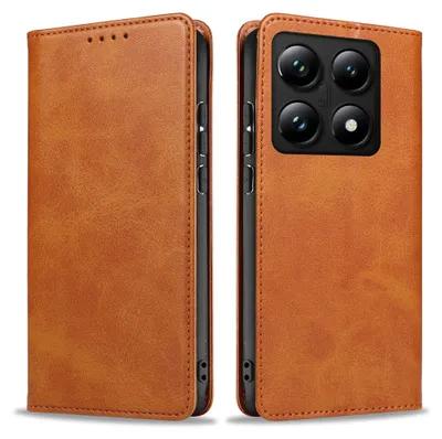 Produktbild von Handyhülle für Xiaomi 14T Kunstleder Flip Cover Hülle Klapphülle Case Kartenfach Farbe: Hellbraun