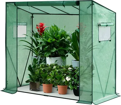 Produktbild von WOLTU Foliengewächshaus Gewächshaus 130 g/m2, PE halbtransparente Tomatengewächshaus, Plane wasserdicht wetterfest, grün, 200x77x146/169cm