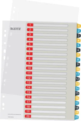 Image de Intercalaire Leitz Cosy 12490000 A4 imprimable PP couleur 1-20