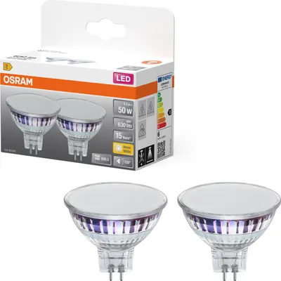 Obrázok produktu pre Bodová LED žiarovka OSRAM Star MR16 5,3 W 827, 2700K teplá biela, GU5.3, 120°, 630 lm, celosklenená konštrukcia, IP20