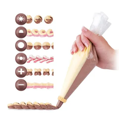 Produktbild von Tescoma Doppel-Spritzbeutel DELÍCIA 30cm, 10 Stück 6 Tüllen