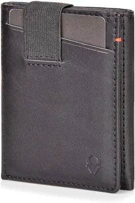 Produktbild von Unyqoos® Slim-Geldbörse BusinessLine – schlankes Mini-Portemonnaie mit Münzfach, 8 Kartenfächer (bis 12 Karten), NFC Guard/RFID-Schutz, echtes Nappa-Leder, schwarz