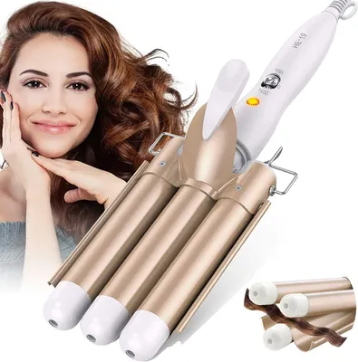 Produktbild von Lockenstab 3 Dreifache Fässer Welleneisen für haare 25mm Lockenwickler, Wellenstyler Turmalin Keramik Digitale Temperaturanzeige für Lange/kurze Haare