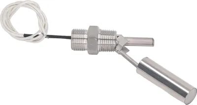 Imagen del producto de Sensor de nivel de agua, con rosca macho de 1/2NPT, fabricado en acero inoxidable 304, con interruptor de flotador. Sensor de nivel de líquido, compatible con corriente continua de 0 a 110V