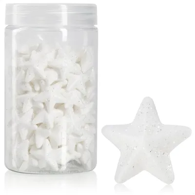 Produktbild von com-four® 10g Schneekugeln - Polyfoam Deko Kugeln - Glitzer Weihnachtsdeko