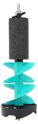 Produktbild von Eisbohrer Aufsatz - Schneckenbohrer für Akkuschrauber - 15x49 cm - Nylon & Edelstahl - Klingenschutz - Für Eisangeln - Blau