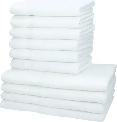 Produktbild von Betz 10-tlg. Handtuch-Set PALERMO - 4 Liegetücher 6 Handtücher 100% Baumwolle  Farbe: weiß