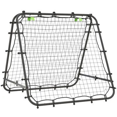 Produktbild von AIORBER Fußball Rebounder Kickback Tor, Verstellbare Rückprallwand, Trainingsnetz, Stahl, 100x95x90cm, Schwarz