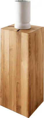 Produktbild von Hocker >KM-0660< in braun aus Wildeiche massiv geölt - 30x81x30cm (BxHxT)