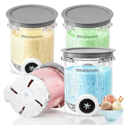Image de Lot de 4 récipients de rechange pour machine à glaçons, capacité de 480 ml