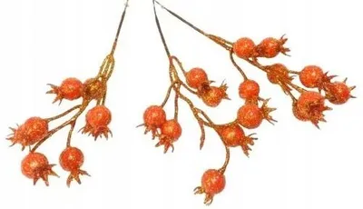 Produktbild von Domosfera Glitzer Deko-Zweige Hagebutten Orange