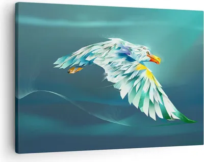 Produktbild von Bild auf Leinwand - Leinwandbild - Adler Abstraktion - 70x50cm - Wand Bild - Wanddeko - Wandbilder - Leinwanddruck - Bilder - Kunstdruck - Wanddekoration - Leinwand bilder - Wandkunst - AA70x50-3833