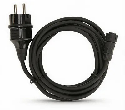 AC-Anschlusskabel 3x0,75 mm², 3 m, schwarz, EU-Stecker, für Solar-Wechselrichter