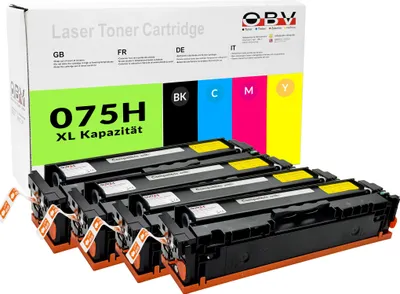 Produktbild von Toner Set geeignet für Canon imageCLASS LBP-646 Cdw i-SENSYS LBP-646 Cdw als Ersatz für 075H Cartridge 075H CRG-075H 6369c002 4er Toner set - ca. 1x 3500 / 3x 2500 Seiten - CAN-075H-SET XL Hohe Kapazität