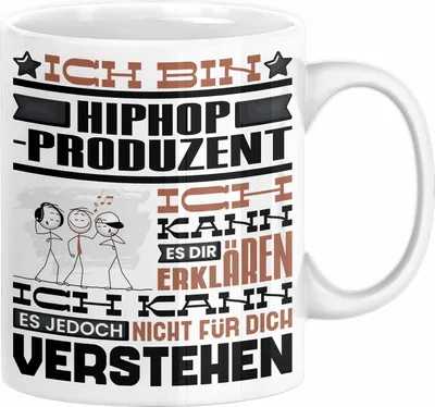 Produktbild von Hiphop-Produzent Geschenk Tasse Geschenkidee für Hiphop-Produzent Geburtstag Lustig Ich Bin Hiphop-Produzent Ich Kann Es Dir Erklären Aber Nicht Für Dich Verstehen (Weiß)