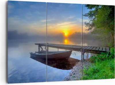 Produktbild von Bild auf Leinwand - Leinwandbild - Landschaft Meer Sommer Sonne - 165x110cm - Wand Bild - Wanddeko - Leinwanddruck - Bilder - Kunstdruck - Wanddekoration - Leinwand bilder - Wandkunst - CE165x110-2226