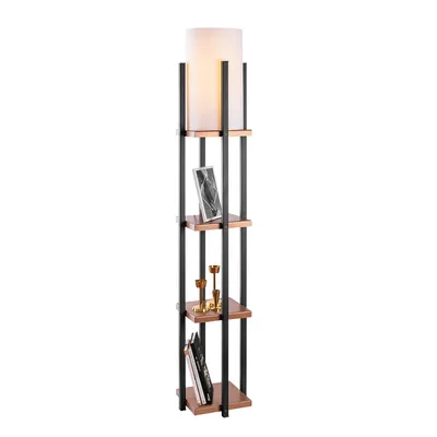 Zdjęcie produktu dla Opviq, przemysłowa lampa stojąca z metalowym korpusem, w kolorze czarnym i miedzianym, wysokość 130 cm, 25 x 25 cm | Oprawka E27, maks. 40 W, IP20, kabel z podwójną izolacją, długość 400 cm, elegancki wygląd.