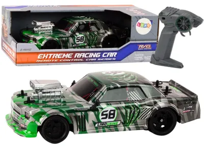 Obrázek produktu pro RC auto na dálkové ovládání, měřítko 1:16, drift, gumová kola, zelená barva