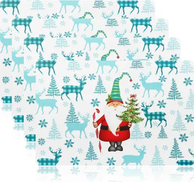 Produktbild von com-four® 4x Platzset XL für Weihnachten - Tischset mit weihnachtlichen Motiven - Platzmatten für Küche und Esszimmer - Platzdeckchen