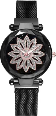 Produktbild von Elegante Magnetische Damenuhr Ornamento in Schwarz KP5077