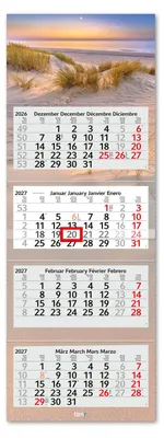 Produktbild von Timr 4-Monatskalender 2027 - Wandkalender 4 Monate I Motiv Dünen I tr420