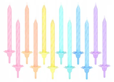 Produktbild von PartyPal Geburtstagskerzen Pastell Bunt Regenbogen 12 Stück
