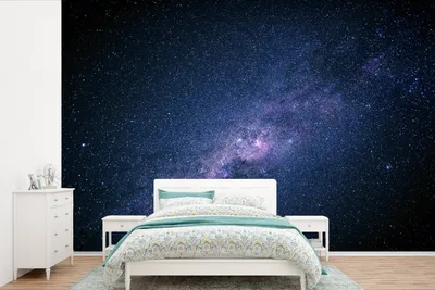 Produktbild von MuchoWow® Fototapete für Wohnzimmer oder Schlafzimmer Wandtapete Vinyl Motivtapete Die Milchstraße an einem dunklen Himmel - 330x220 cm - Fototapeten