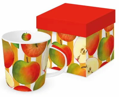 Produktbild von PPD Apple & Stripes Trend Mug, in Geschenkbox, Tasse , Becher, New Bone China, 400 ml, 160303413