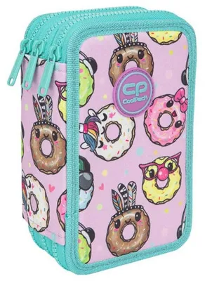 Zdjęcie produktu dla Piórnik potrójny z wyposażeniem Coolpack Jumper 3 Happy Donuts