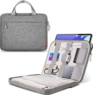 Produktbild von Inateck Laptoptasche Hülle kompatibel mit 12.9 Zoll iPad Pro M1 M2, 13 Zoll MacBook Pro Air 2022 M2 2021 2020M1-2018, 12.3 Zoll Surface Pro 9/8/X/7/6/5, mit Zubehörtasche für Ladegerät