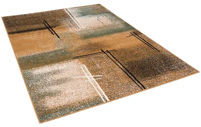 Produktbild von Designer Teppich Kurzflor Moderne Karo Muster, Größe:200x290 cm, Design:Beige Verlauf