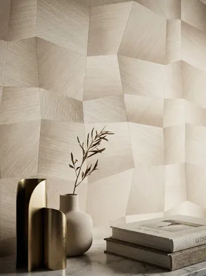 Newroom Vliestapete Melmova Beige Geometrisch, Wohnbeispiel