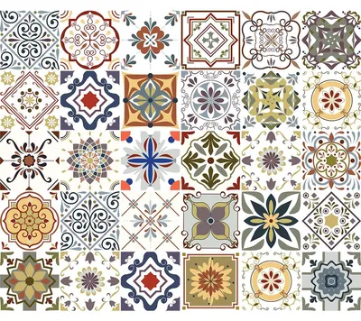 Image de Autocollants décoratifs pour carrelage de cuisine et de salle de bain – 30 autocollants Azulejos Ninaro – 30 autocollants de 15 x 15 cm