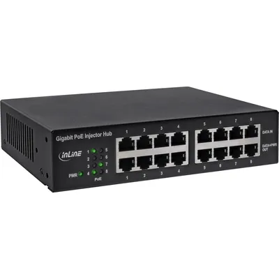 Immagine prodotto di Hub iniettore di rete Gigabit InLine® PoE+ 8 porte (8x PoE+), 1Gb/s, 19" 1U