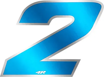 Produktbild von Aufkleber Rennnummer für Motorrad "2" Blau 27 x 37 mm