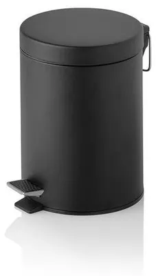 Produktbild von 6x Tretabfalleimer, 5 Ltr., mit Kunststoffeinsatz, schwarz pulverbeschichtet, Metall