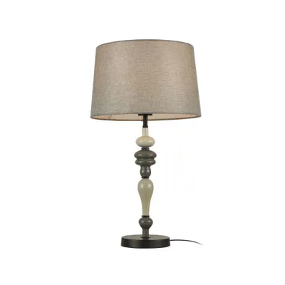 Immagine prodotto di Lampada da tavolo con paralume NEROM grigio-nero opaco, 1xE27x60W, metallo, dimensioni: 60x34x34 cm, IP20, Italux