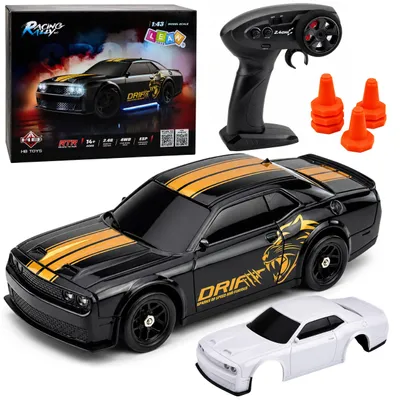 Produktbild von RC-Driftauto 1:43, 4WD, 2 Karosserien, Schwarz